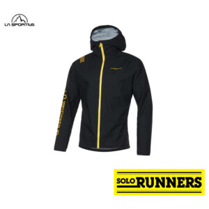 Chaqueta con capucha La Sportiva Pocketshell negro amarillo